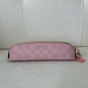 Coach Pink Signature Zip Pouch
